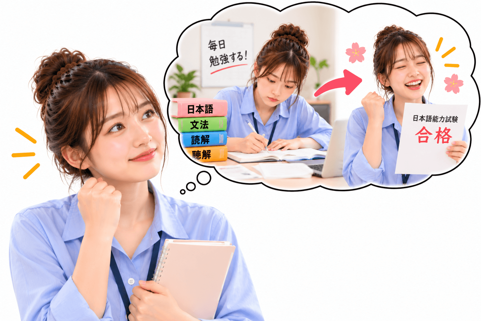 Ảnh minh họa tình huống 1 của mẫu ～ことにする
