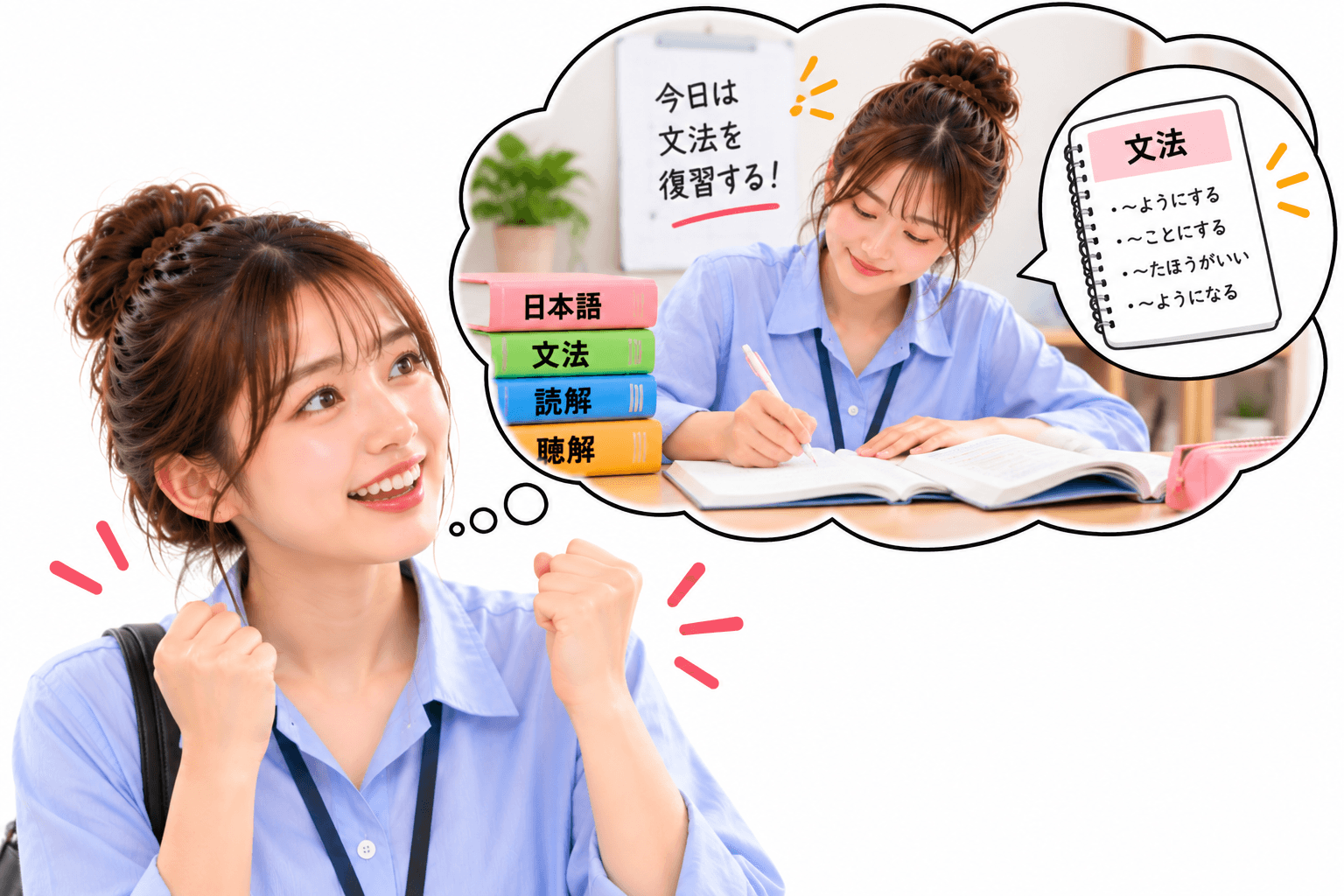 Ảnh minh họa tình huống 3 của mẫu ～ことにする